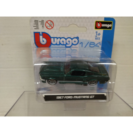 FORD MUSTANG 1967 GT GREEN 1:64 BBURAGO