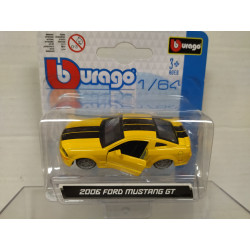 FORD MUSTANG 2006 GT YELLOW/BLACK 1:64 BBURAGO