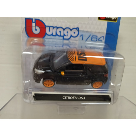 CITROEN DS 3 BLACK/ORANGE 1:64 BBURAGO