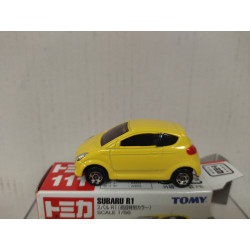 SUBARU R1 YELLOW 1:56/apx 1:64 TOMICA 111