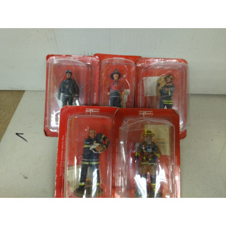 LOTE FIGURES X 5 BOM BOMBEROS/FIRE 1:32 DelPRADO ROTOS/BROKEN