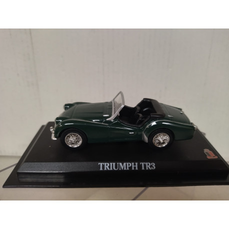 TRIUMPH TR3 1955 ROADSTER GREEN 1:43 DelPRADO URNA NO ORIGINAL