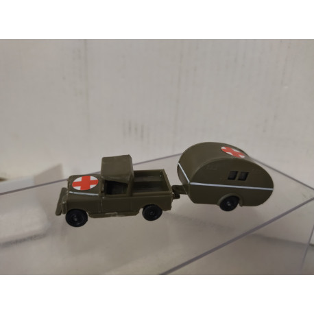 LAND ROVER PICKUP AMBULANCIA + TRAILER 1:87 H0 TOY EKO