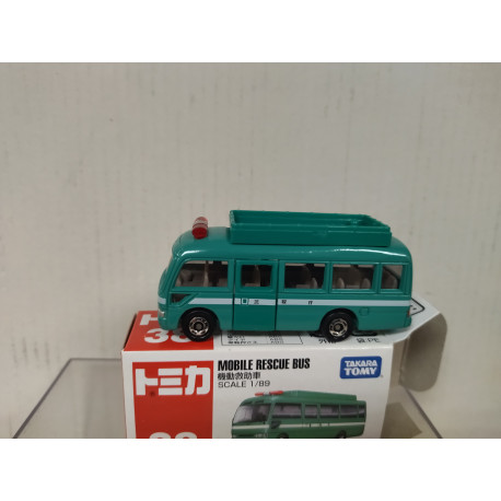 TOYOTA COASTER MOBILE RESCUE AUTOBUS 1:89/apx 1:64 TOMICA 38