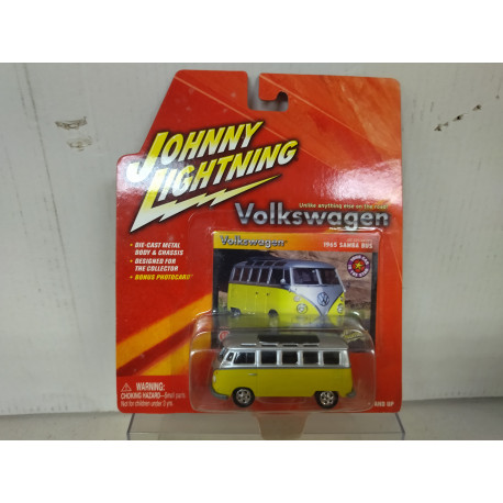 VOLKSWAGEN T1 1965 SAMBA BUS YELLOW/SILVER JOE COSTANZO´S 1:64 JOHNNY LIGHTNING