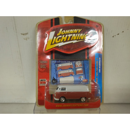 VOLKSWAGEN T1 1966 PANEL RED/WHITE 1:64 JOHNNY LIGHTNING