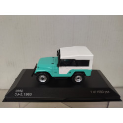 JEEP CJ-5 1963 GREEN/WHITE 1:43 WHITEBOX IXO