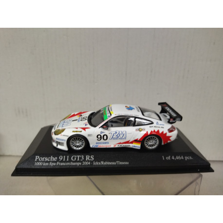 PORSCHE 911 GT3 RS 2004 100M KM SPA ICKX-RABINEAU-TINSEAU 1:43 MINICHAMPS