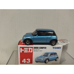 MINI COOPER LIGHT BLUE 1:57/apx 1:64 TOMICA 43