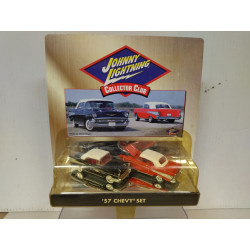 CHEVROLET 1957 SET 2-CARS COLLECTOR CLUB 1:64 JOHNNY LIGHTNING