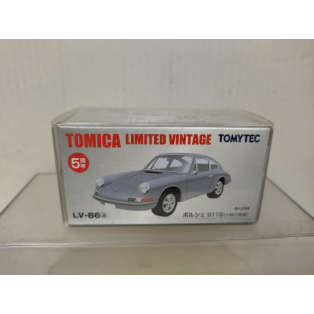 PORSCHE 911 S GREY 1:64 TOMICA LIMITED VINTAGE LV-86A