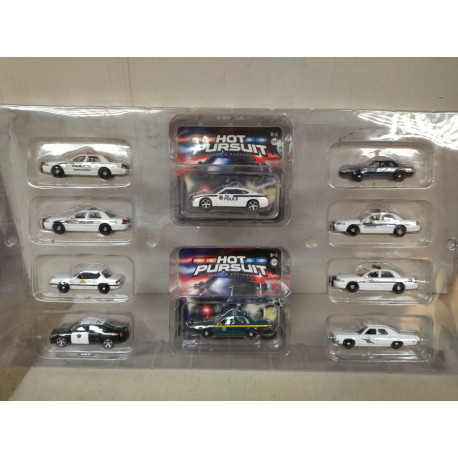 HOT PURSUIT/POLICE USA 10-PACK CARS 1:64 GREENLIGHT