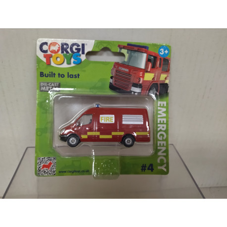 MERCEDES-BENZ SPRINTER VAN FIRE ENGINE POMPIER BOMBEROS apx 1:64 CORGI TOYS n4