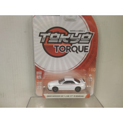 NISSAN SKYLINE 2001 GT-R BNR34 WHITE TOKYO TORQUE 1:64 GREENLIGHT