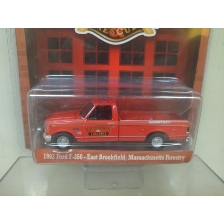 FORD F-350 1992 MASSACHUSETTS FIRE//POMPIERS/BOMBEROS FIRE RESCUE 1:64 GREENLIGHT