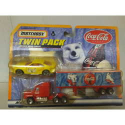 MACK CH600 TRUCK TRAILER COCA-COLA 2-CARS SET 1:64 MATCHBOX