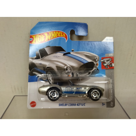 SHELBY COBRA 427 S/C SILVER/BLUE 1/5 ROLLING METAL 1:64 HOT WHEELS