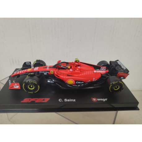 FERRARI SF-23 2023 CARLOS SAINZ + HELMET FIGURE n55 1:43 BBURAGO