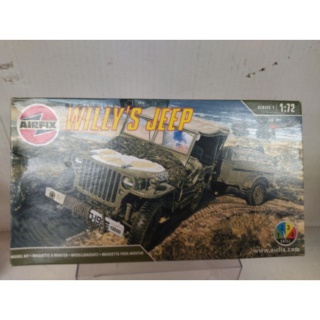 JEEP WILLYS & TRAILER US ARMY MODEL KIT 1:72 AIRFIX 01322