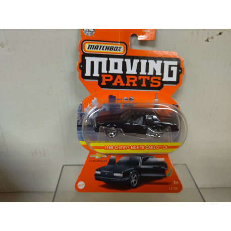 CHEVROLET MONTE CARLO 1988 LS BLACK MOVING PARTS 1:64 MATCHBOX