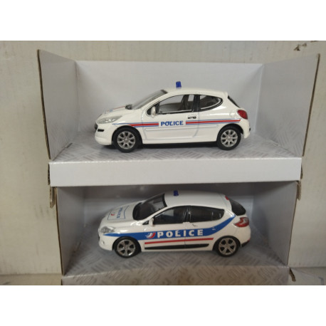 PEUGEOT 207 + RENAULT MEGANE POLICE SECURITE 1:43 MONDO MOTORS