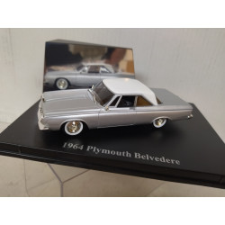 PLYMOUTH BELVEDERE 1964 SILVER/WHITE 1:43 UNIVERSAL HOBBIES