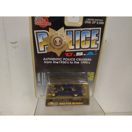 FORD EDSEL 1958 USA POLICE ALLEN PARK 1:64 RACING CHAMPIONS