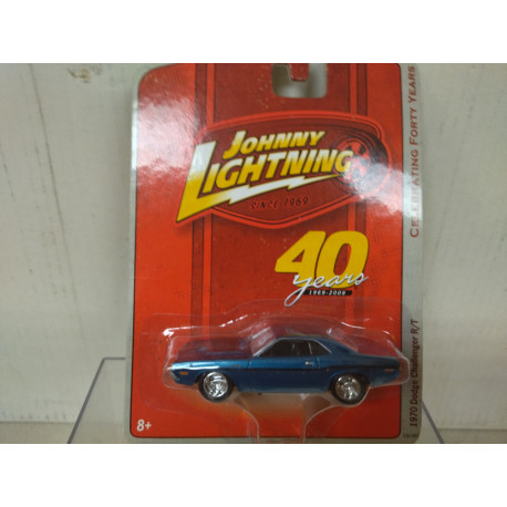 DODGE CHALLENGER 1970 R/T BLUE 40 YEARS 1:64 JOHNNY LIGHTNING