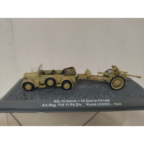 Kfz.15 HORCH 901 + 10,5cm LEFH18M 1943 11 Pz Div KURSK WW 2 1:72 ALTAYA IXO