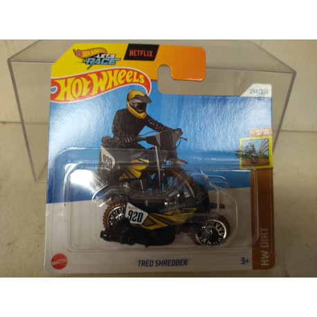 TRED SHREDDER BLACK MOTO/BIKE LET´S RACE NETFLIX 9/10 DIRT 1:64 HOT WHEELS