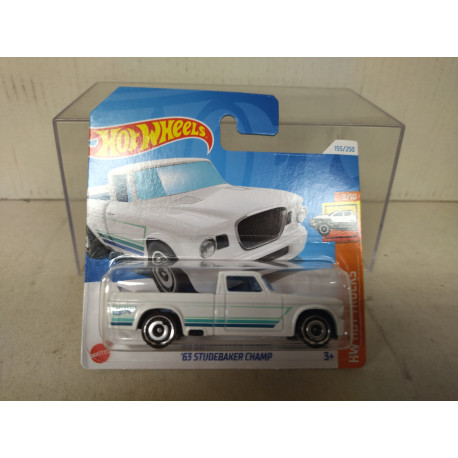 STUDEBAKER CHAMP 1963 PICKUP WHITE 9/10 HOT TRUCKS 1:64 HOT WHEELS