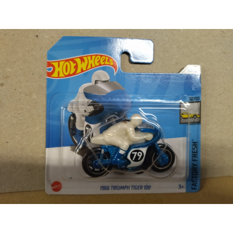 TRIUMPH TIGER 100 1966 BLUE 10 /10 FACTORY FRESH 1:64 HOT WHEELS