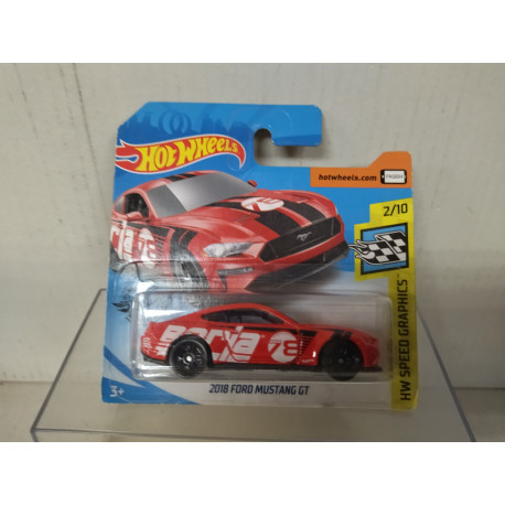 FORD MUSTANG 2018 GT BORJA RED 2/10 SPEED GRAPHICS 1:64 HOT WHEELS1:64 HOT WHEELS