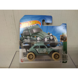 VOLKSWAGEN BEETLE BAJA BUG GREEN 5/5 MUD STUDS 1:64 HOT WHEELS