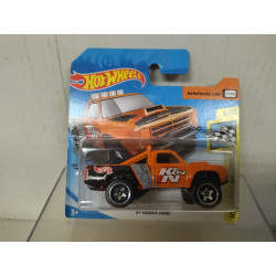 DODGE D-100 1987 ORANGE 6/10 SPEED GRAPHICS 1:64 HOT WHEELS