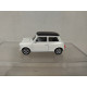 MINI COOPER WHITE/BLACK 1:60/apx 1:64 WELLY BOX BLUE