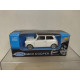 MINI COOPER WHITE/BLACK 1:60/apx 1:64 WELLY BOX BLUE