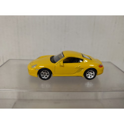 PORSCHE CAYMAN S YELLOW 1:60/apx 1:64 WELLY BOX BLUE