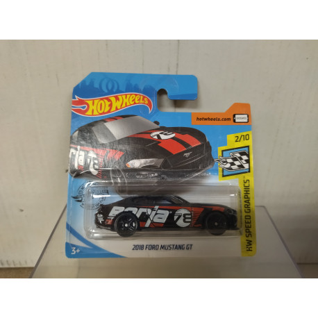 FORD MUSTANG 2018 GT BORJA BLACK 2/10 SPEED GRAPHICS 1:64 HOT WHEELS