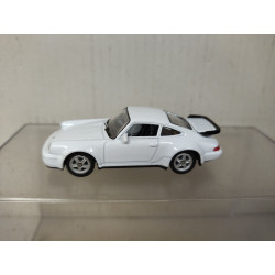 PORSCHE 911 (964) TURBO WHITE 1:60/apx 1:64 WELLY BOX GREEN/GREY