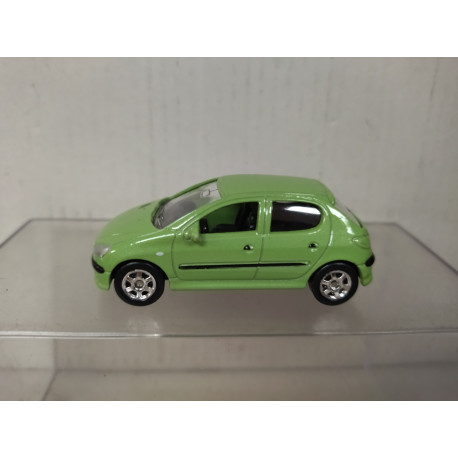 PEUGEOT 206 GREEN 1:60/apx 1:64 WELLY BOX GREY