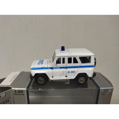 UAZ HUNTER/UAZ-315915 WHITE POLICE 1:60/apx 1:64 WELLY