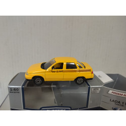 LADA 110/VAZ-2110 YELLOW TAXI RUSIA 1:60/apx 1:64 WELLY AUTOTIME BOX