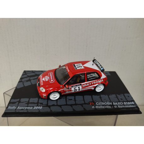 CITROEN SAXO S1600 2002 RALLY SANREMO DALLAVILLA 1:43 EAGLEMOSS IXO