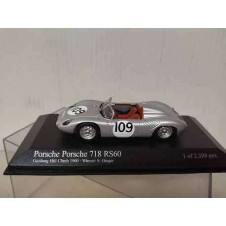 PORSCHE 718 RS60 1960 GAISBERG HILL CLIMB WINNER S.GREGER 1:43 MINICHAMPS