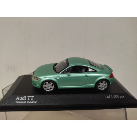 AUDI TT 2000 LIGHT GREEN METALLIC 1:43 MINICHAMPS URNA RAJADA