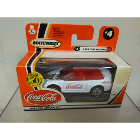 FORD MUSTANG 1999 GT CONVERTIBLE COCA-COLA 50 YEARS 1:61/apx 1:64 MATCHBOX BOX