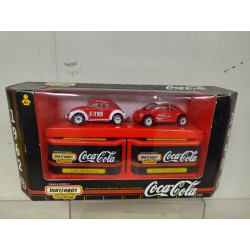 VOLKSWAGEN BEETLE 1962 & CONCEPT 1 COCA-COLA apx 1:64 MATCHBOX