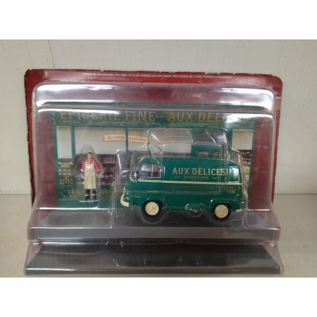 RENAULT ESTAFETTE VERT + DIORAMA L´EPICERIE + FIGURE 1:43 ALTAYA IXO