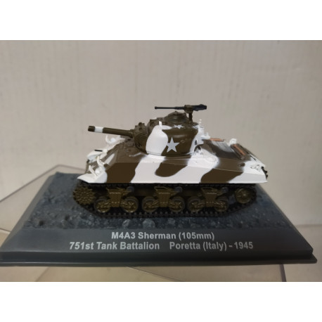 M4 A3 SHERMAN 105mm 1945 751st TANK BAT WW 2 1:72 ALTAYA IXO